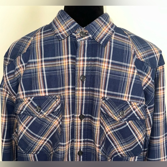 Converse Men’s Blue Multicolor Plaid Long Sleeve Button Down Shirt - Sz L - Picture 2 of 6